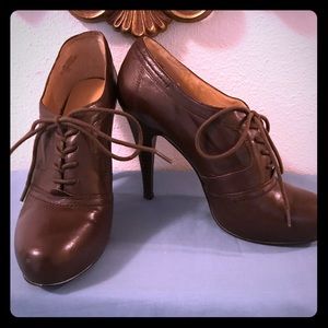 Nine West Leather Lace-up Booties